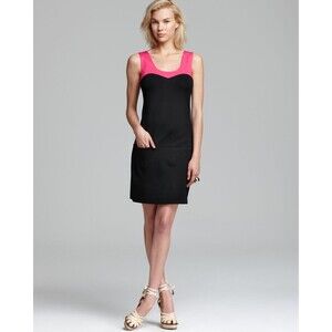Trina Turk  Women's Stacie Dress Pink and Black Block Print Dress Size 2